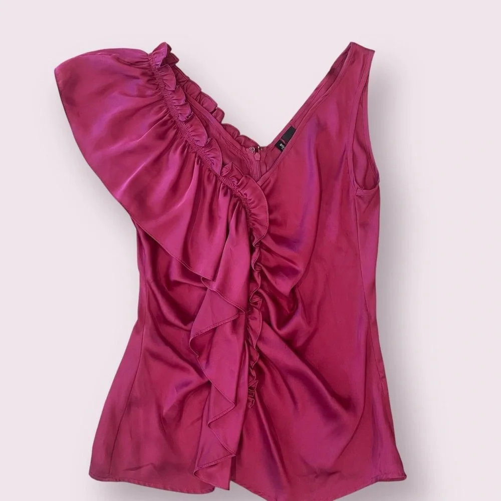 Pink BISOU BISOU sleeveless ruffle top - Picture 3 of 4